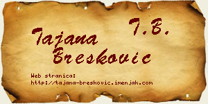 Tajana Brešković vizit kartica